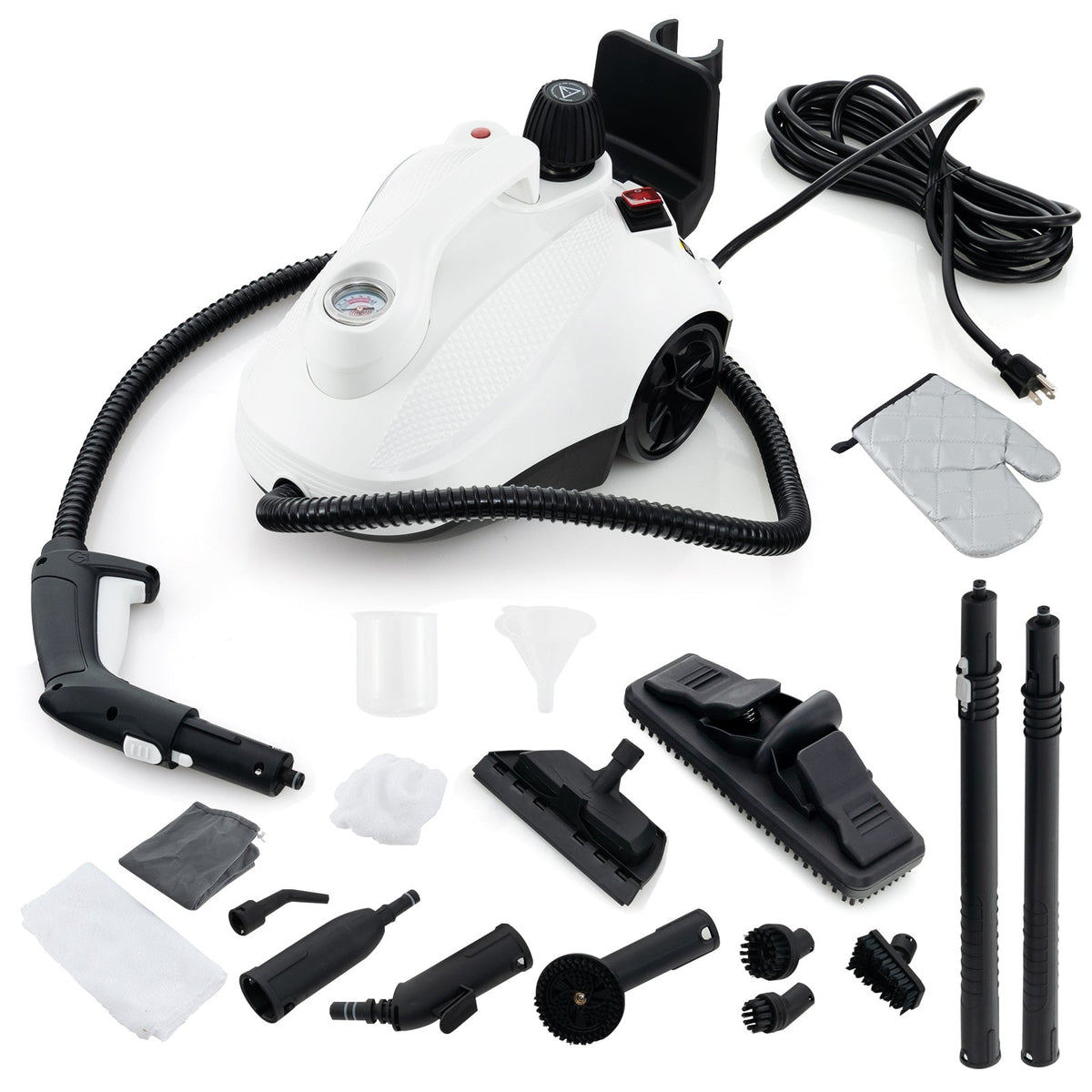 Multipurpose Steam Cleaner 1800W Portable Household Steamer with 61 oz Tank-Gray & White