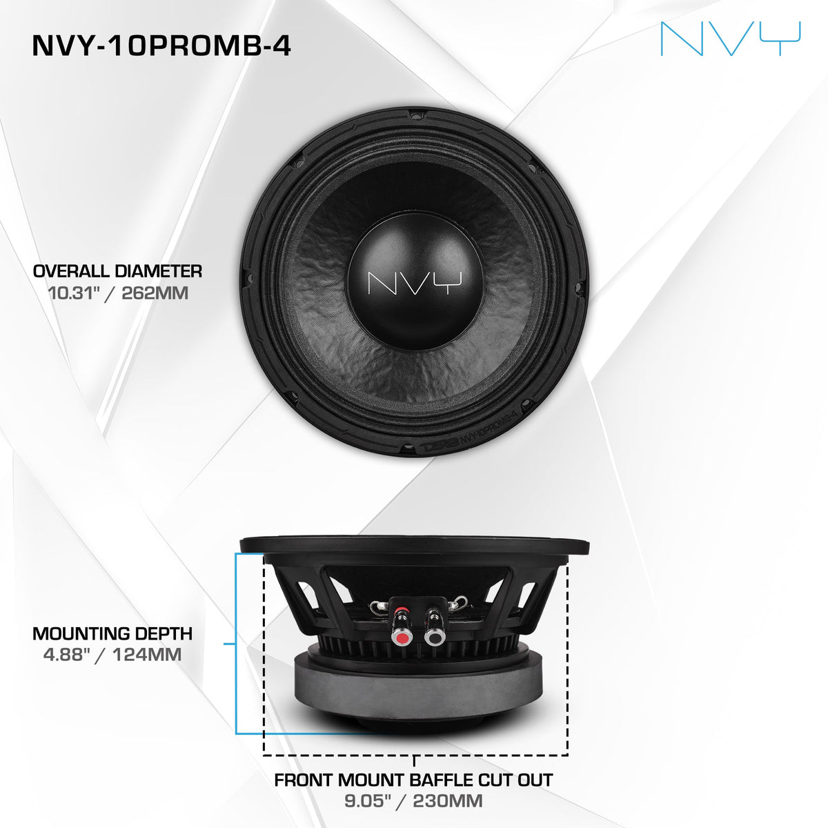 10" Mid-Bass Woofer With Water Resistant Cone | 500W RMS 4-Ohm DS18