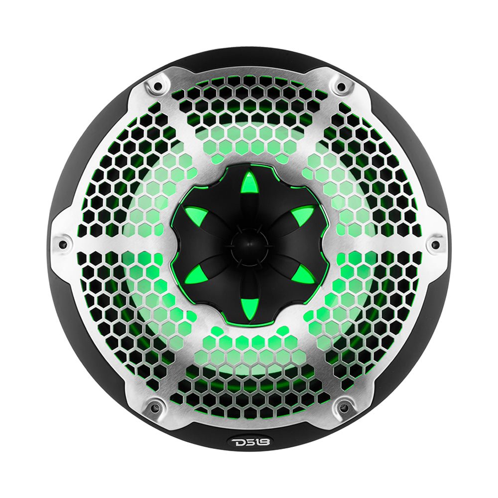 NXL 10" 2-Way Coaxial Marine Speaker With LED RGB Lights 200 Watts Rms 4-Ohm DS18