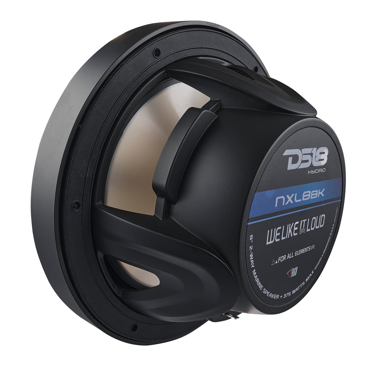 NXL 8" 2-Way Coaxial Marine Speaker with LED RGB Lights | 125W RMS 4-Ohm DS18