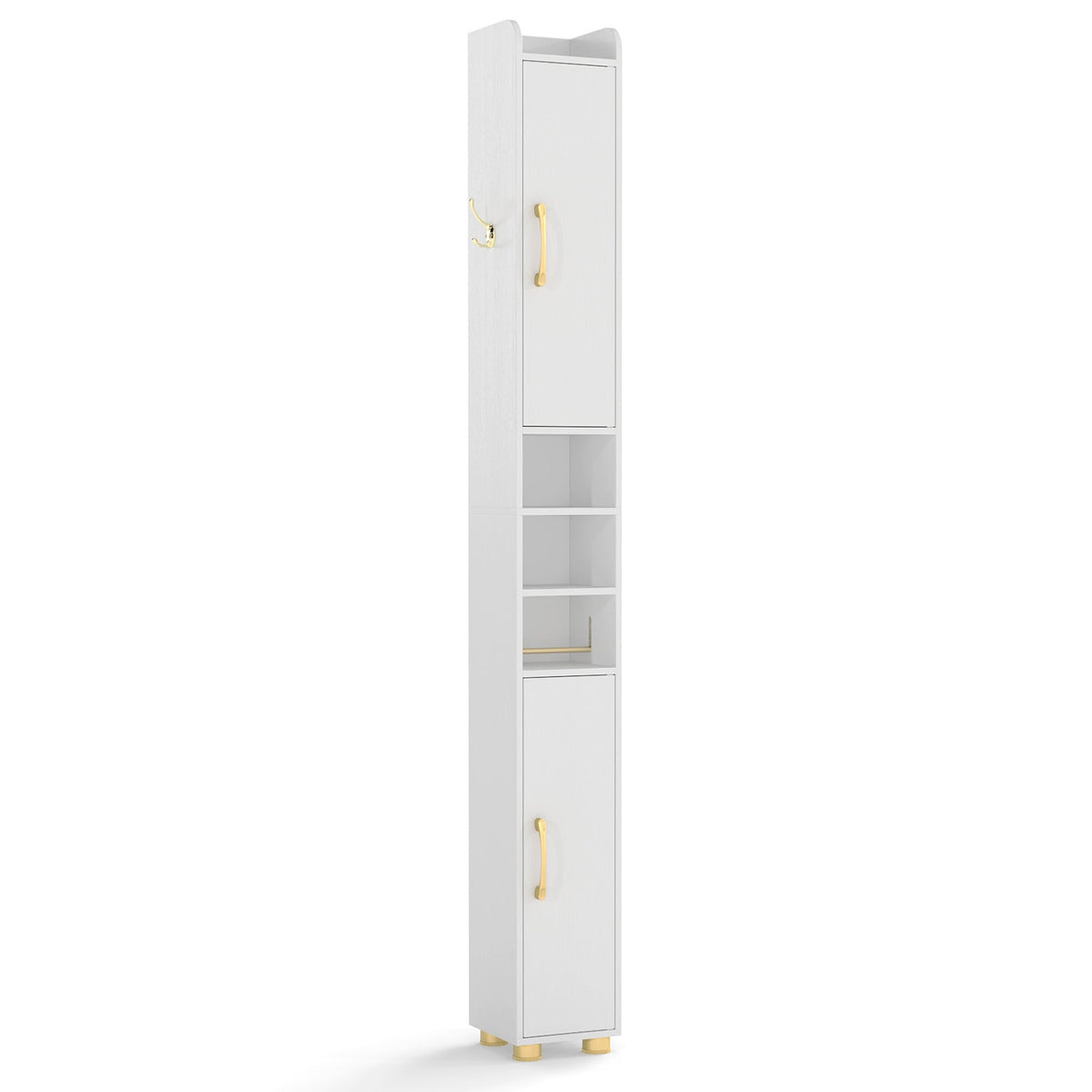 Narrow Bathroom Storage Cabinet with Shelves & Paper Holder DirectDeals