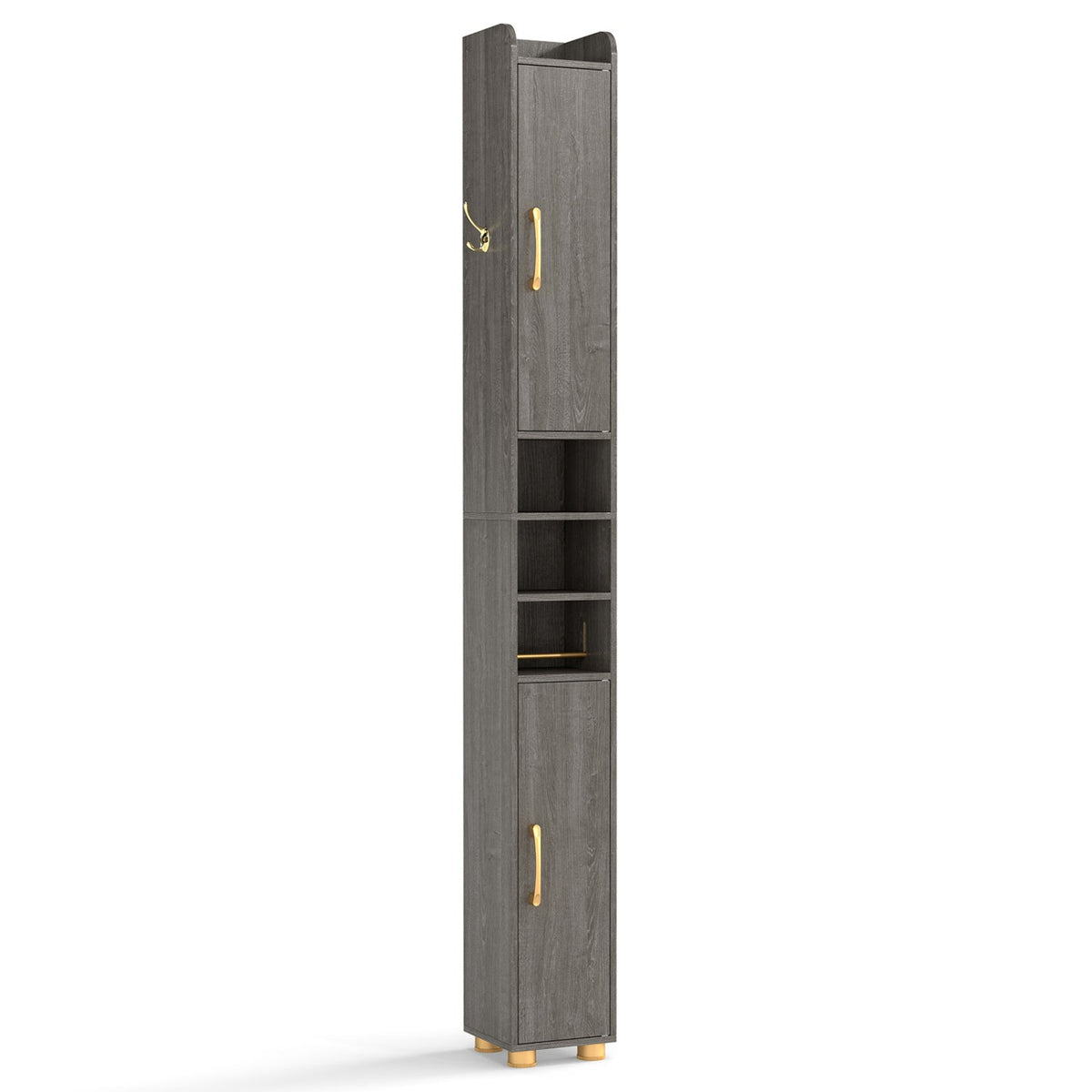Narrow Bathroom Storage Cabinet with Shelves & Paper Holder DirectDeals