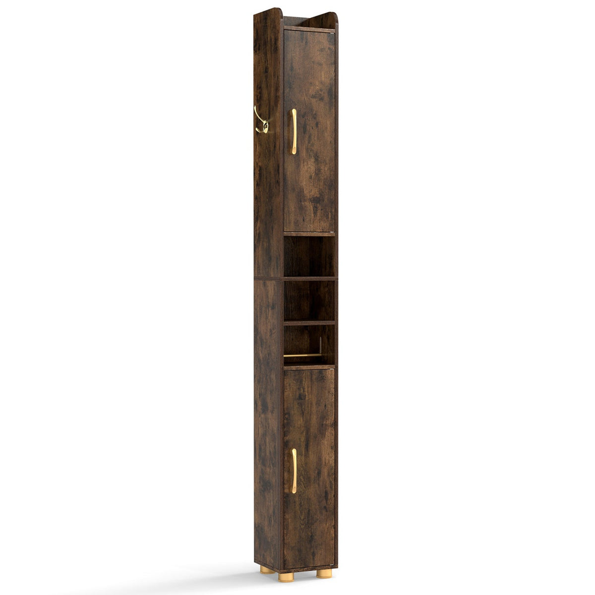 Narrow Bathroom Storage Cabinet with Shelves & Paper Holder DirectDeals