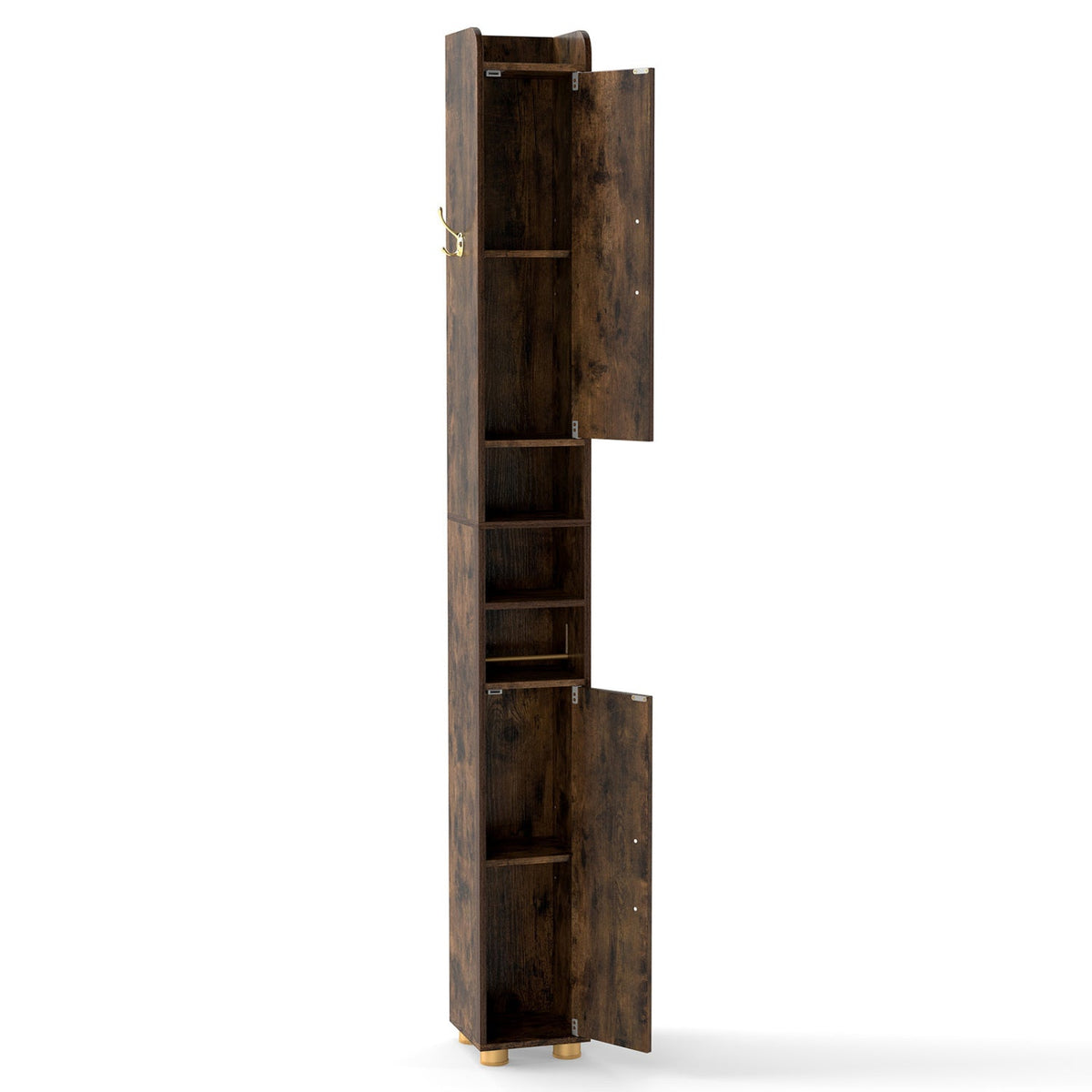 Narrow Bathroom Storage Cabinet with Shelves & Paper Holder DirectDeals