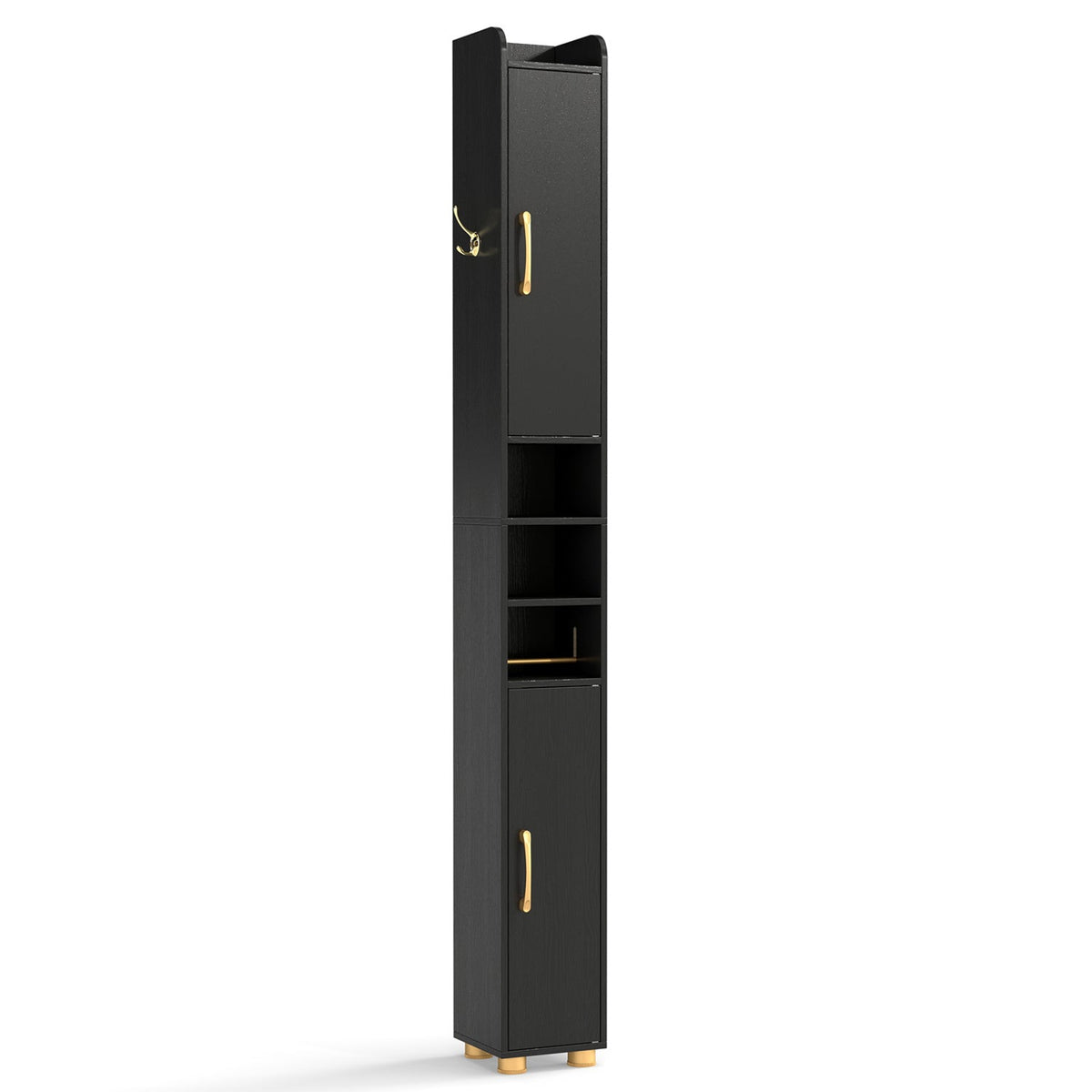 Narrow Bathroom Storage Cabinet with Shelves & Paper Holder DirectDeals