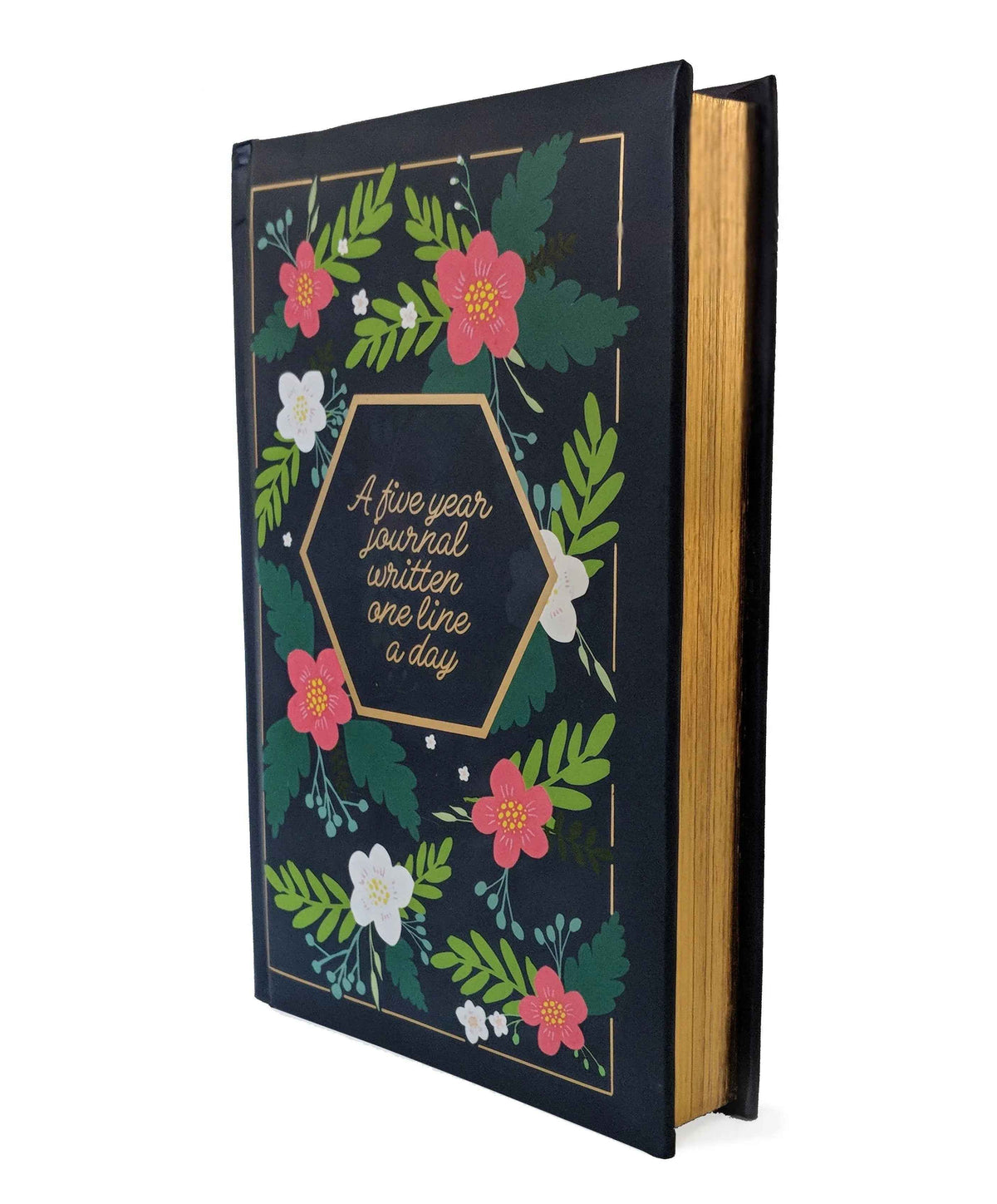A Five Year Journal Written One Line A Day (Navy Floral)