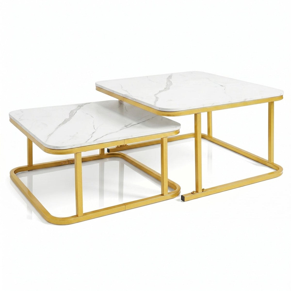 Nesting Coffee Table Set of 2 with Faux Marble Top DirectDeals