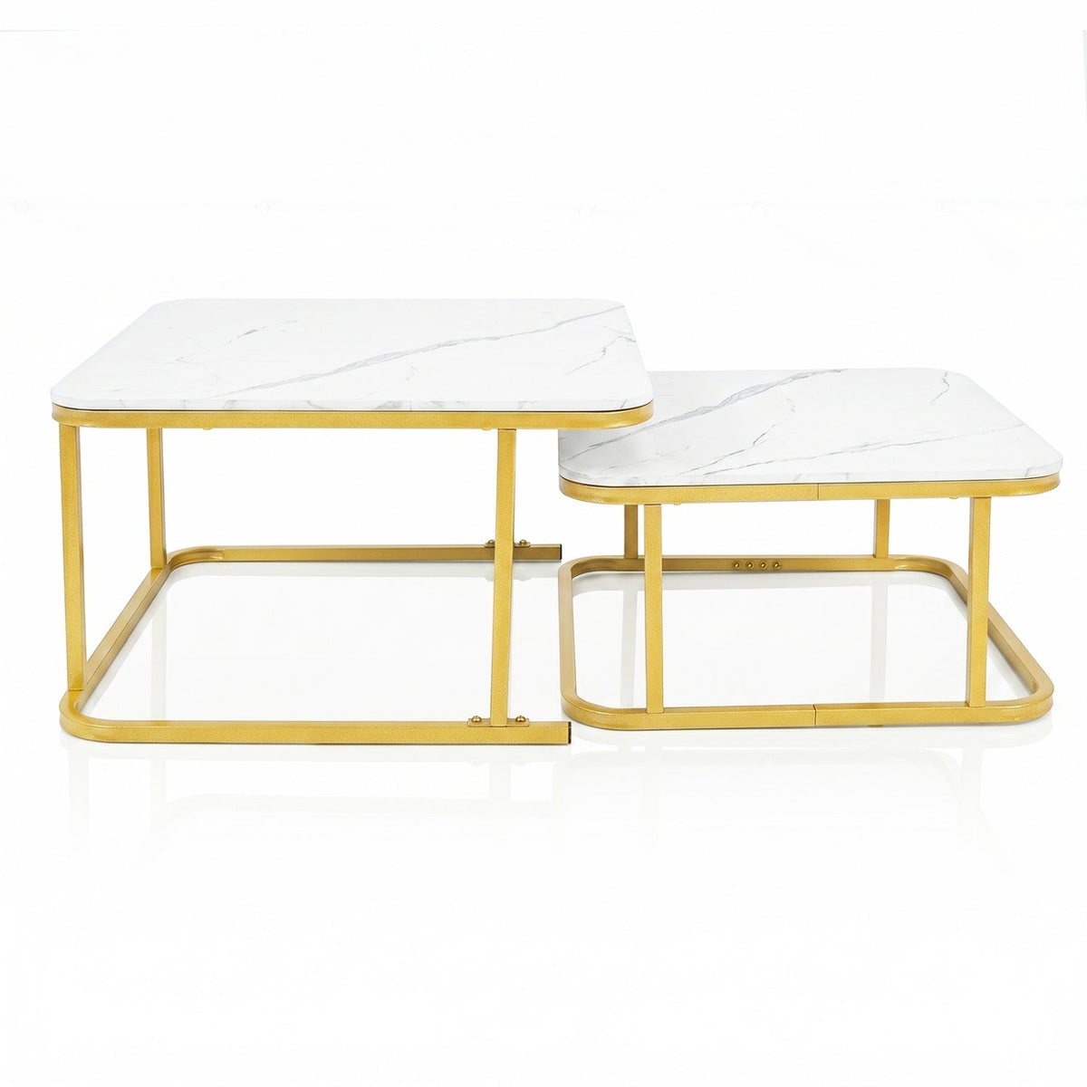Nesting Coffee Table Set of 2 with Faux Marble Top DirectDeals