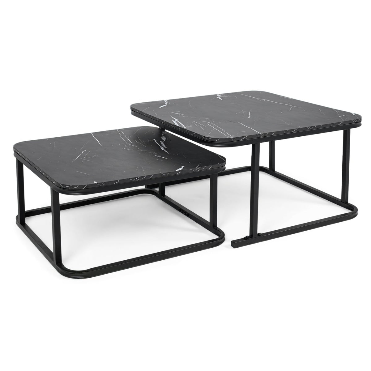 Nesting Coffee Table Set of 2 with Faux Marble Top DirectDeals