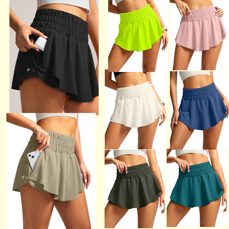 High Waist Double-layer Tennis Skirt