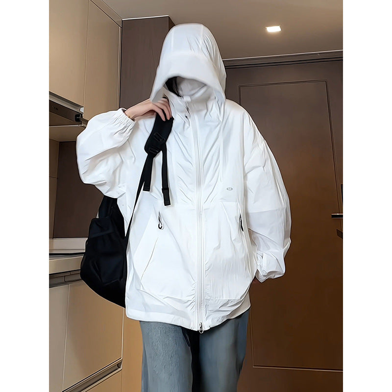 Gray Hooded Sun-proof Top Outdoor Ice Silk Three-in-one Outdoor Jacket Coat