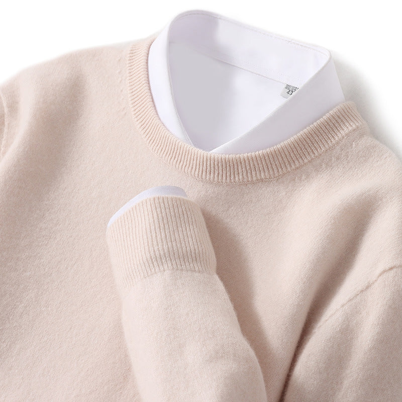Men's Pure Wool Round Neck Autumn And Winter Knitted Sweater