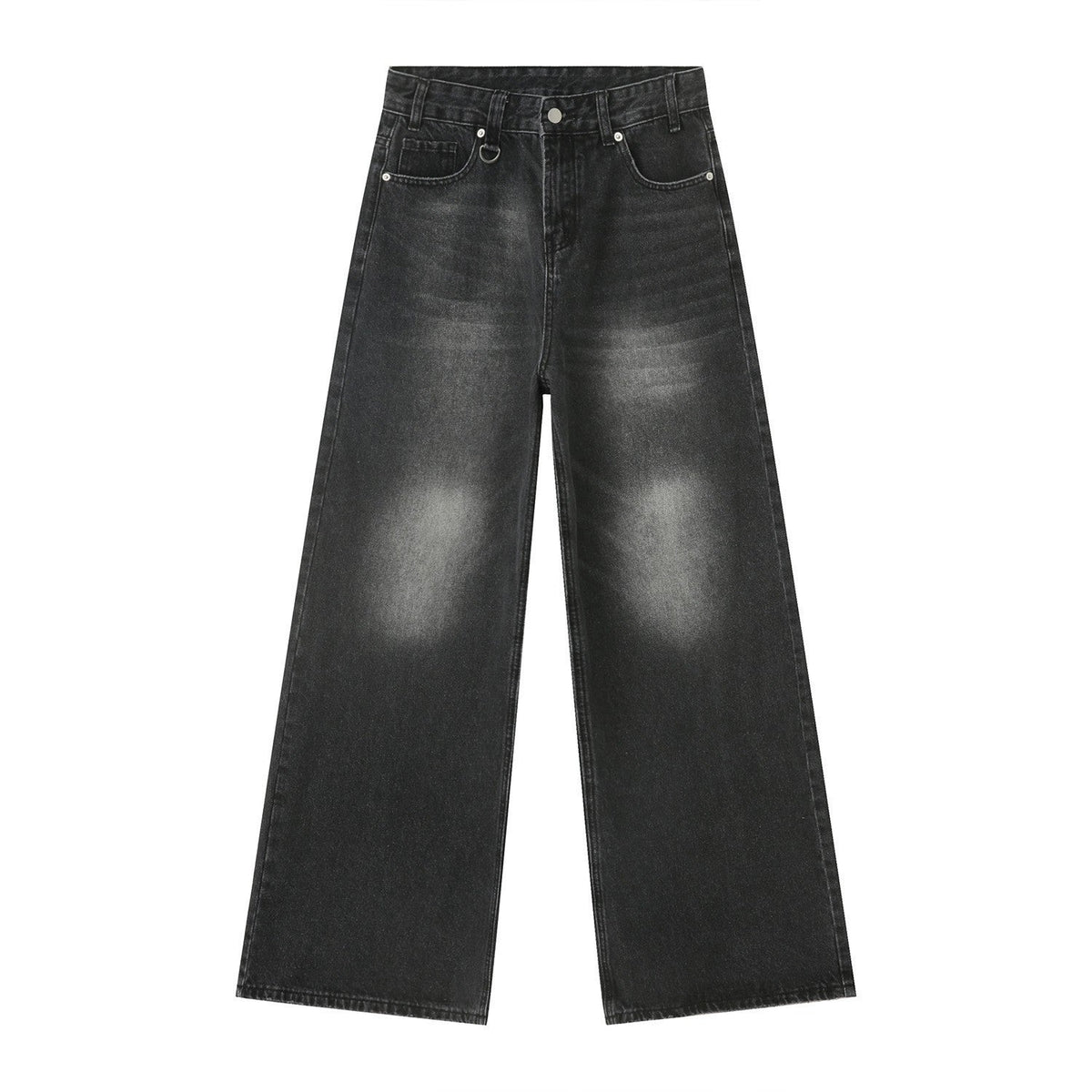 American High Street Simple Wind Black Loose Casual Jeans