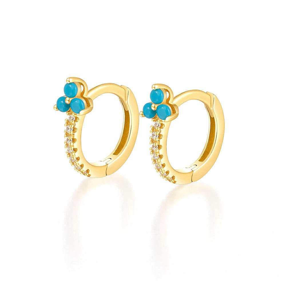 Fashion Color Zircon Earrings Design Sense