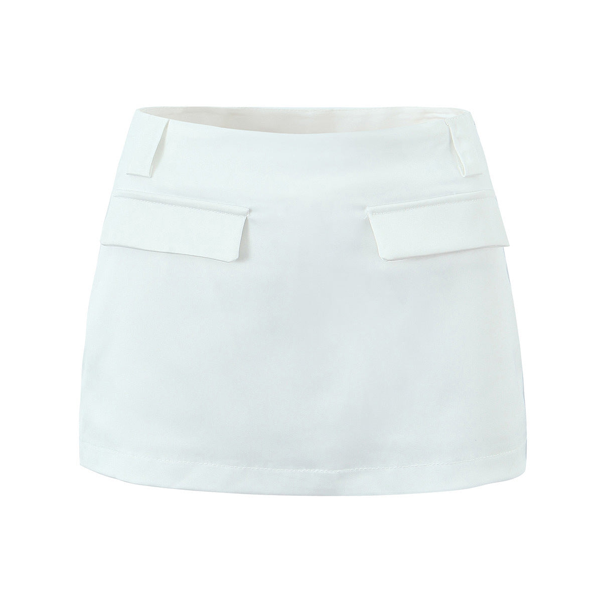 High Waist Sheath Faux Pocket Design Slim Fit Skirt Women
