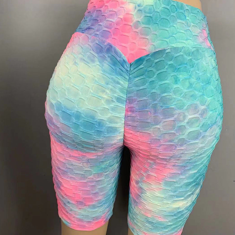 Ink Jacquard Tie-dyed Yoga Fitness Shorts