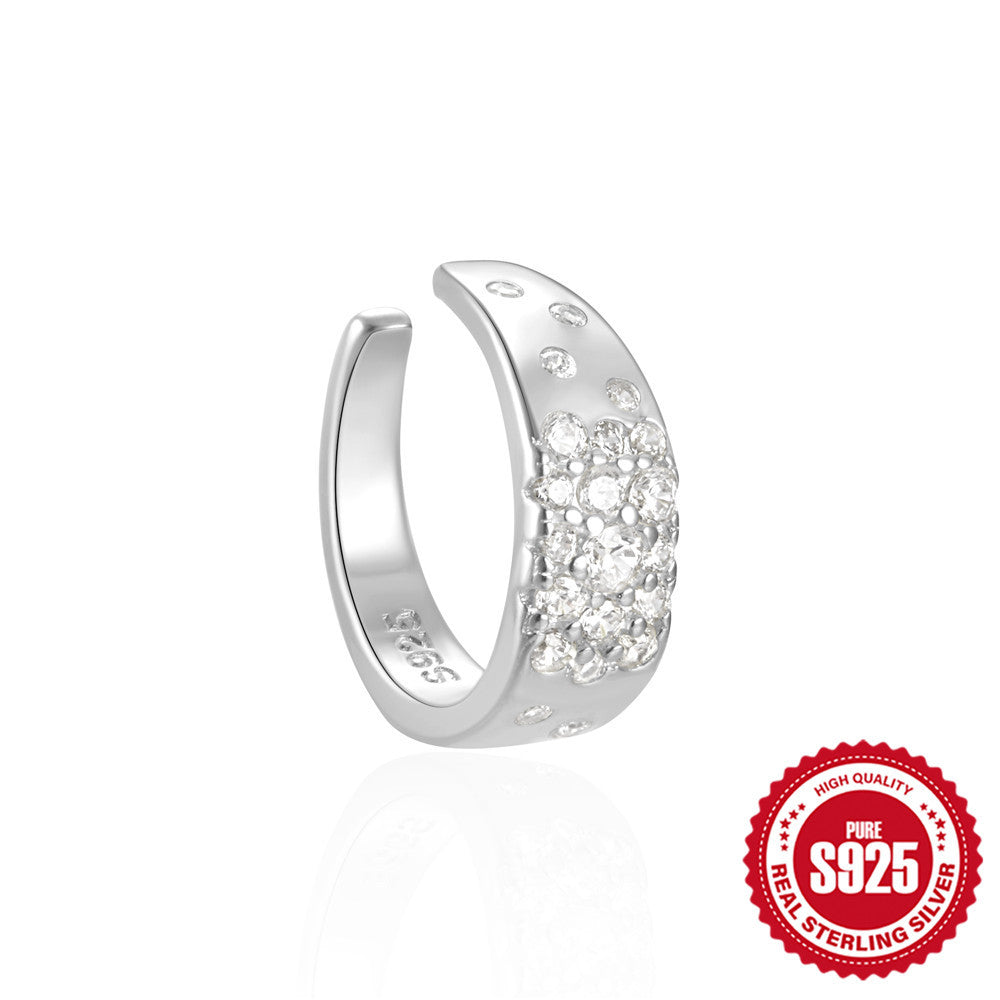 S925 Three-Row Stone Single Earring