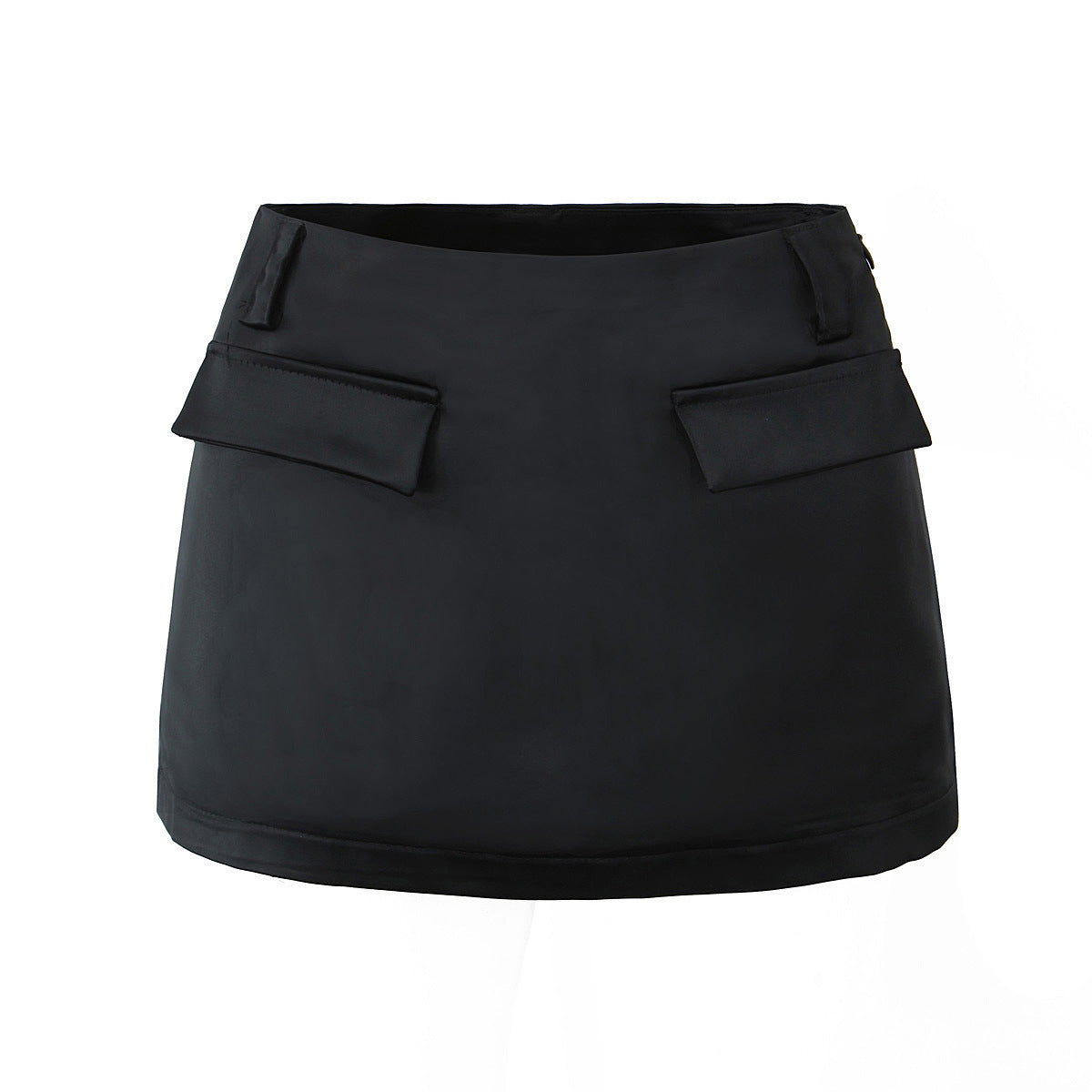High Waist Sheath Faux Pocket Design Slim Fit Skirt Women