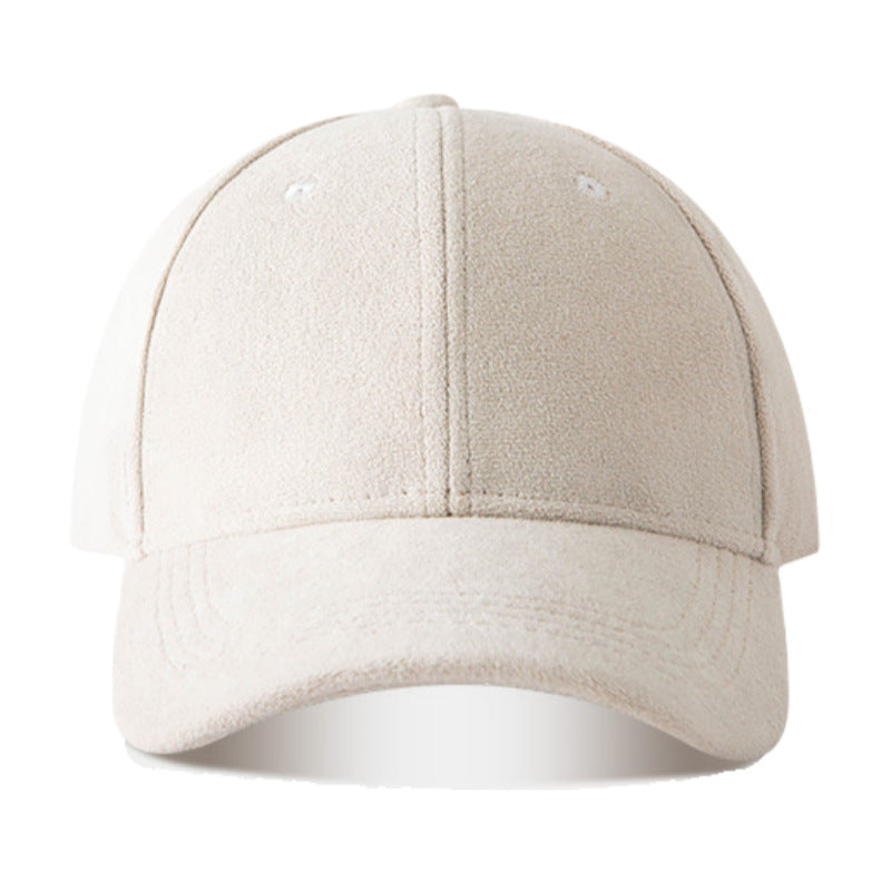 Suede Solid Color Soft Top Baseball Cap Simple Lambswool