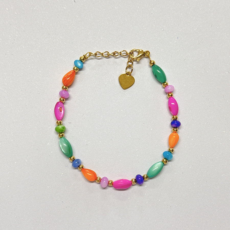 Titanium Steel Shell Beaded Bracelet