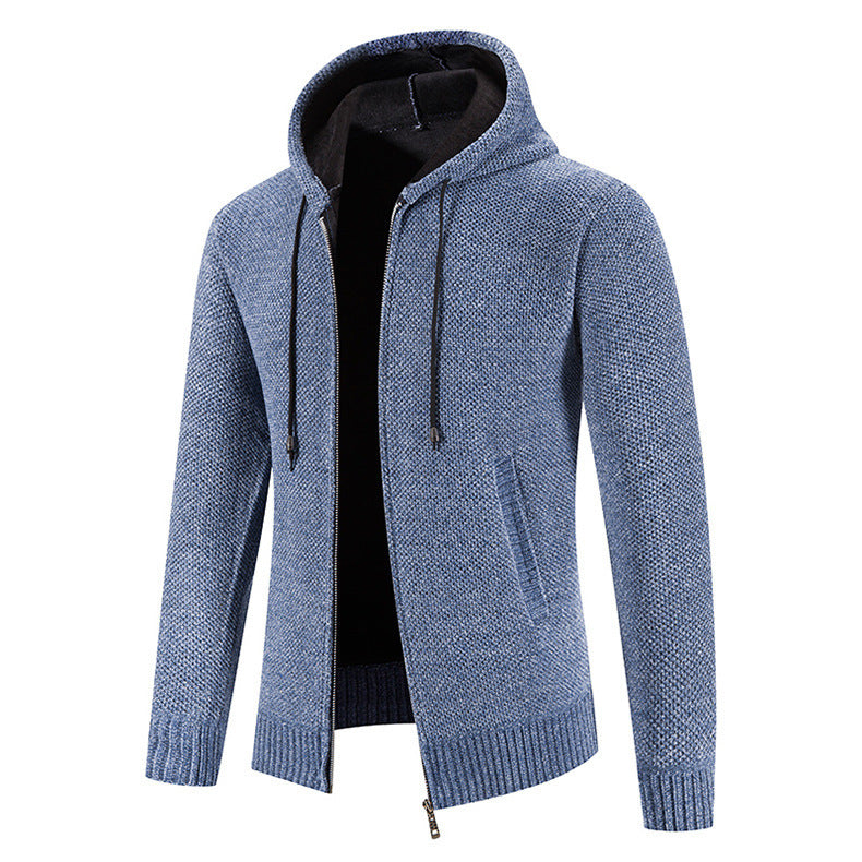 Velvet Sweater Zipper Cardigan Slim Jacket Coat