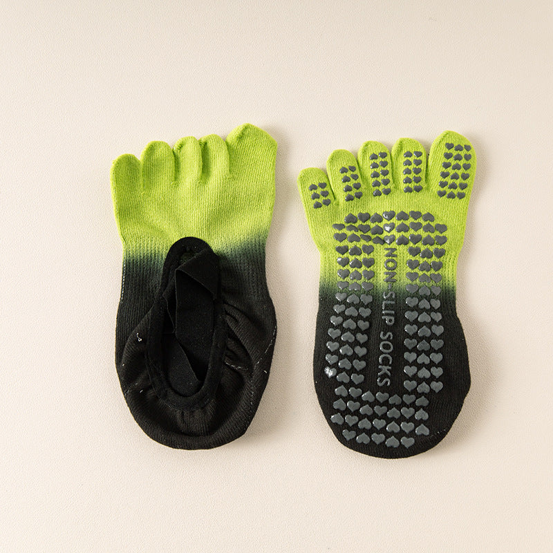 Hanging Dyed Yoga Socks Non-slip Women's Five Fingers