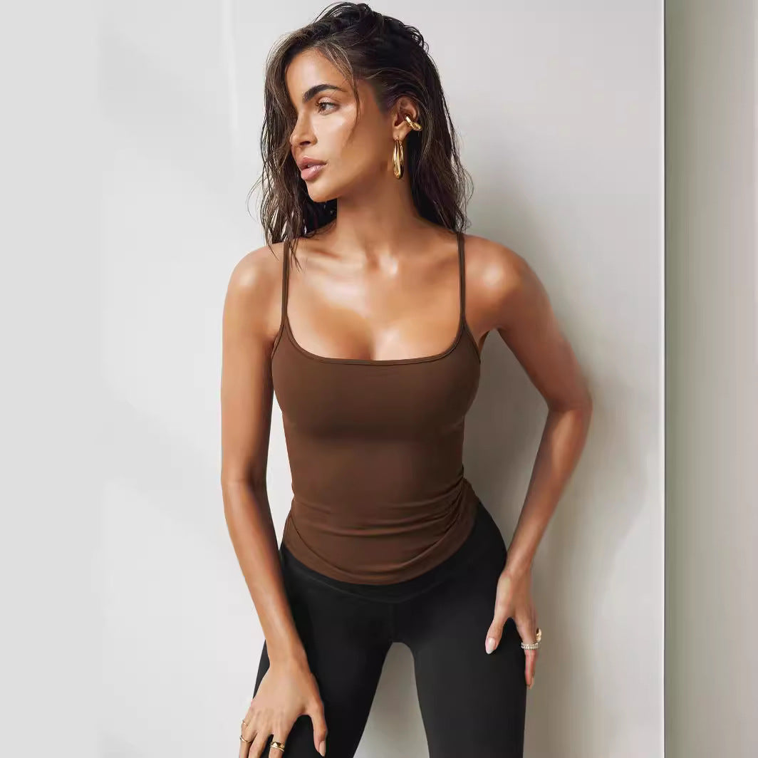 Women's Knitted Sling Base Slim Fit Short Vest