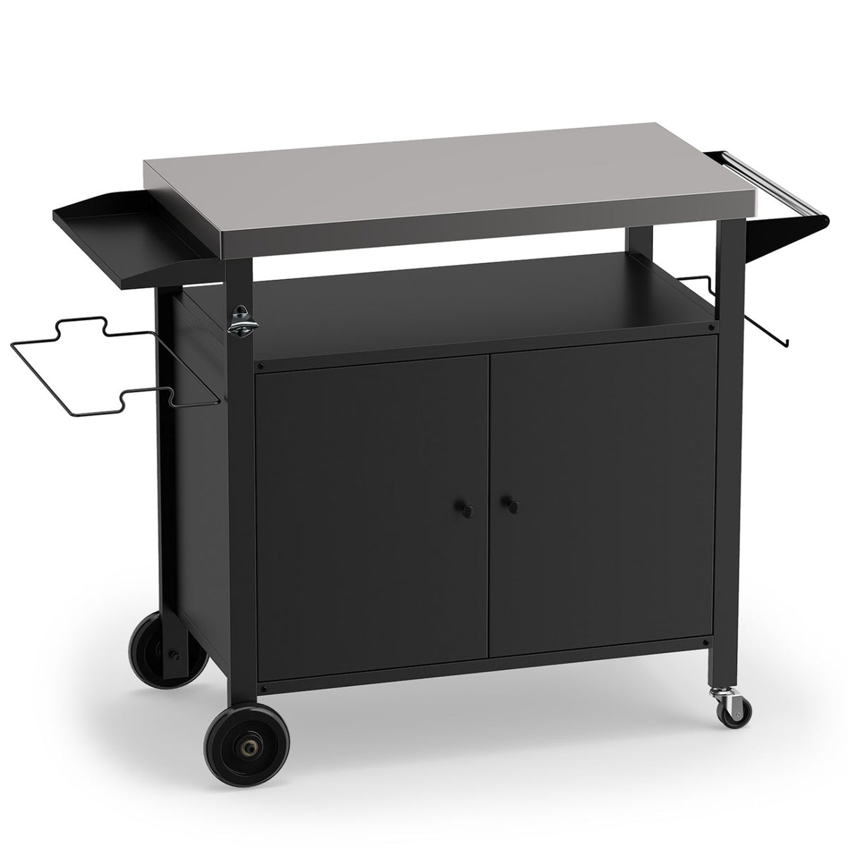 Outdoor Grill Cart with Stainless Steel Top & Storage Cabinet DirectDeals