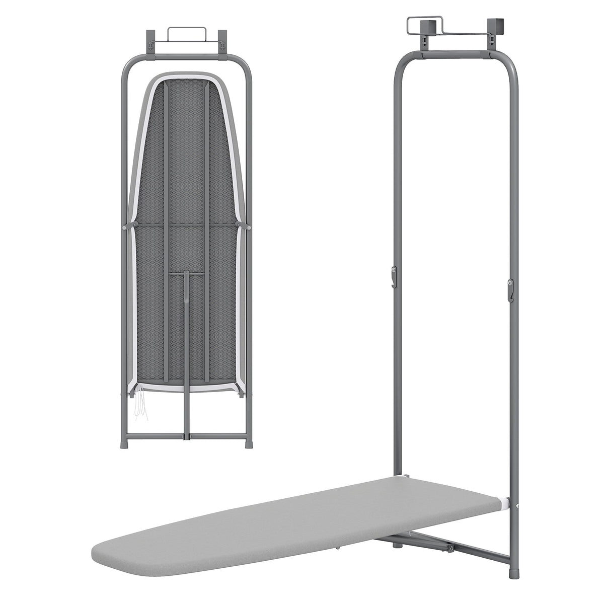 Over the Door Ironing Board Space-Saving Metal Hanging Ironing Board-Gray DirectDeals