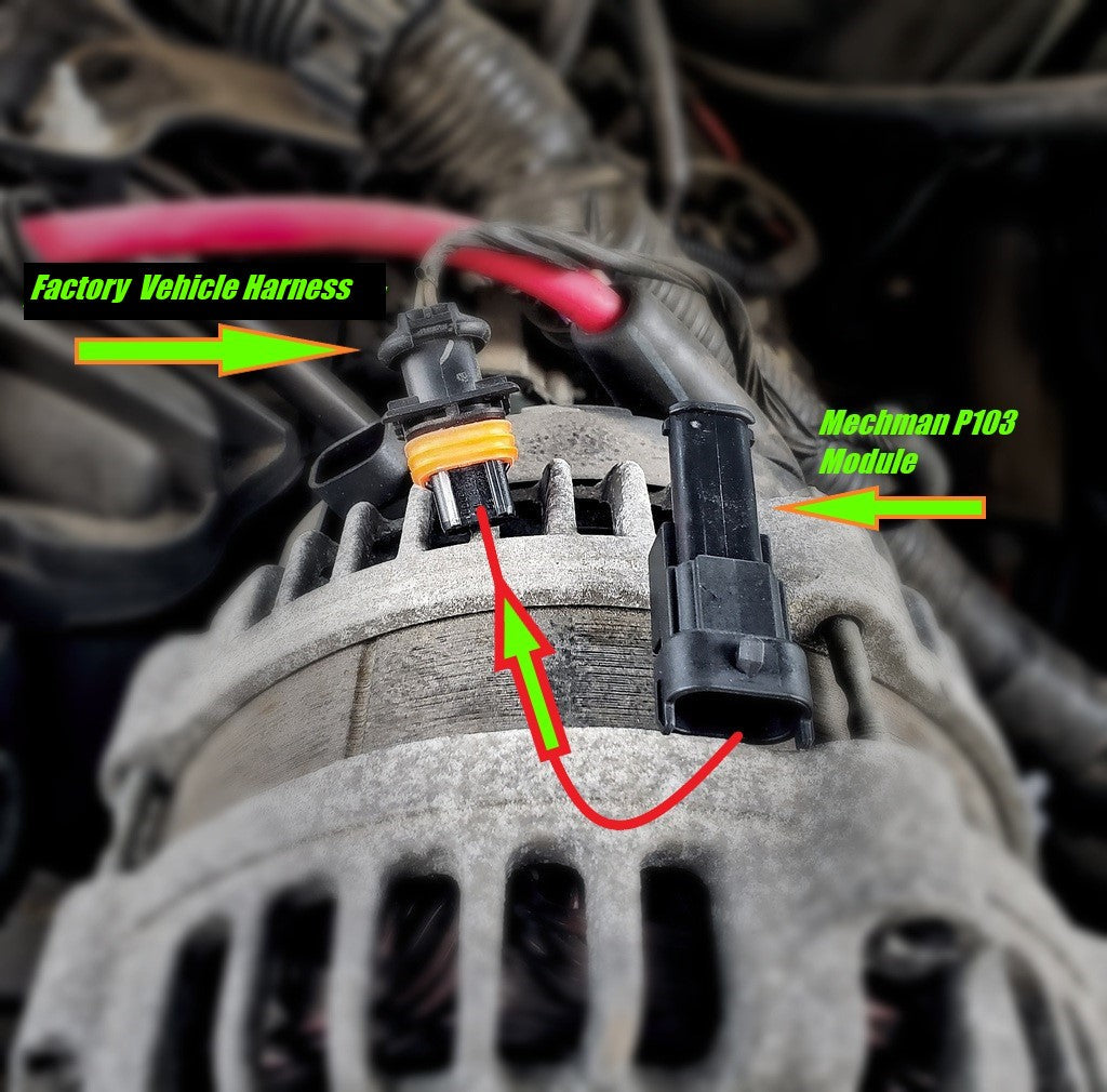 Mechman 400 Amp RVC Bypass High Output Alternator 2014+ Chevrolet GMC Cadillac - Red Billet