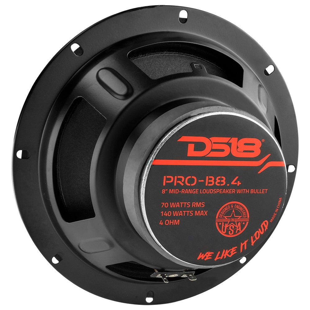 DS18 PRO-B8.4 8" Mid-Range Car Audio Loudspeaker with Bullet 140 Watts 4-Ohm DS18