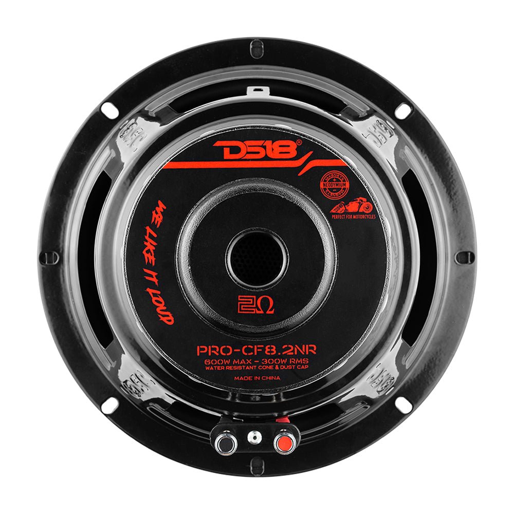 PRO 8" Mid-Bass Loudspeaker with Water-Resistant Carbon Fiber Cone & Neodymium Rings, 300W RMS, 2-Ohm DS18