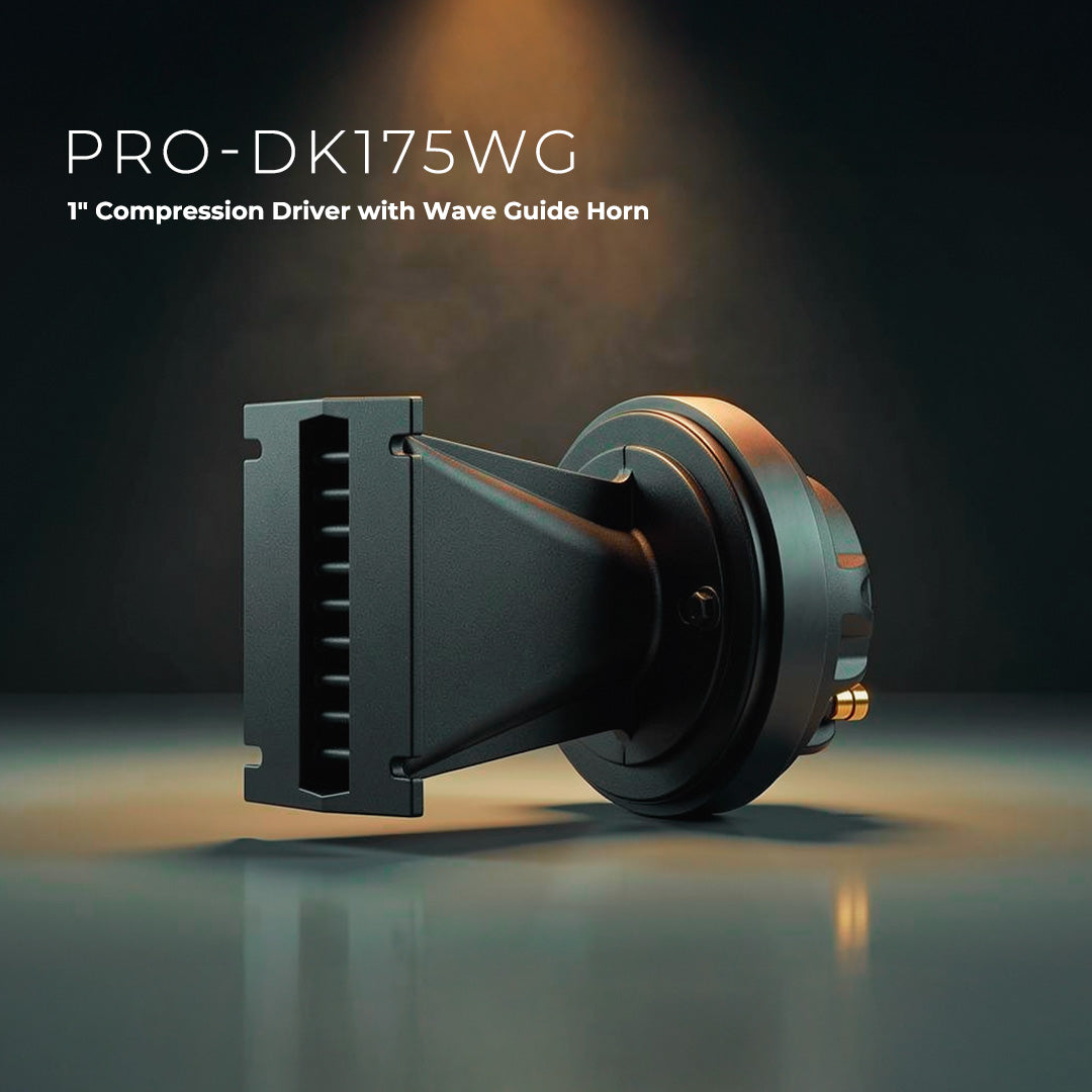 PRO-DK 1" Compression Driver with 3.5" x 4.4" Wave Guide Horn | 360W Peak 8-Ohm, Ferrite Magnet DS18