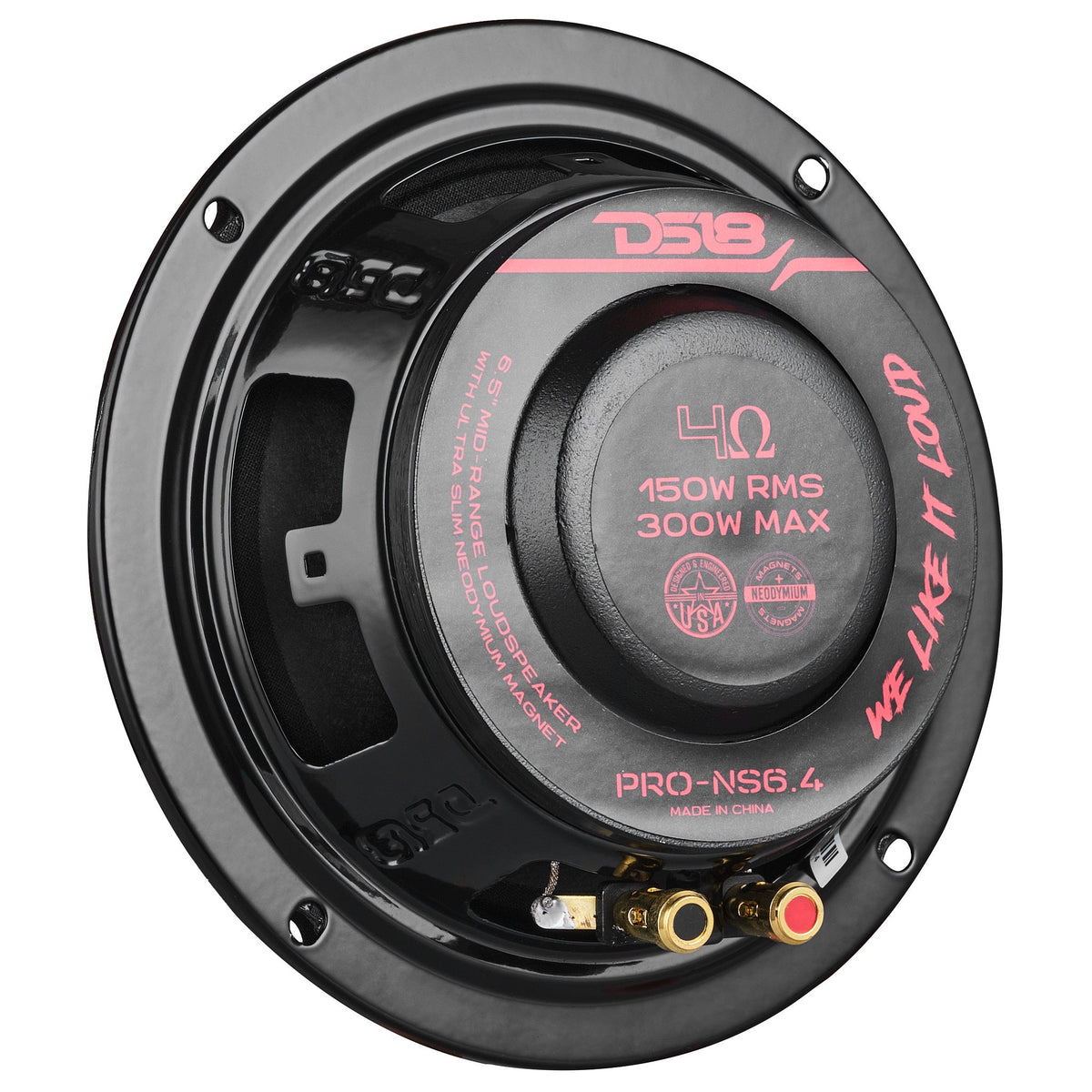 PRO 6.5" Shallow Neodymium Full-Range Loudspeaker 150 Watts Rms 4-Ohm DS18