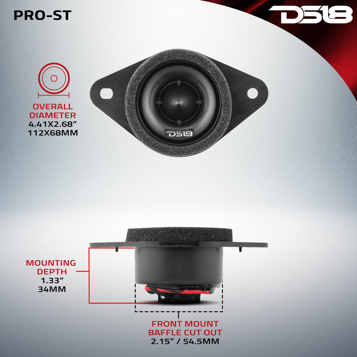 1.9" OEM Replacement Neodymium Tweeter | Compatible With Most Toyota and Subaru Vehicles DS18