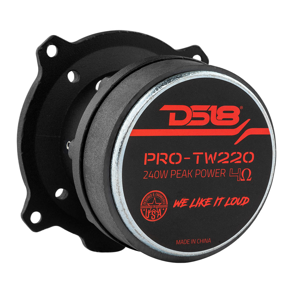 3” PRO Aluminum Super Bullet Tweeter – 240 Watts with Built in Crossover - Silver DS18
