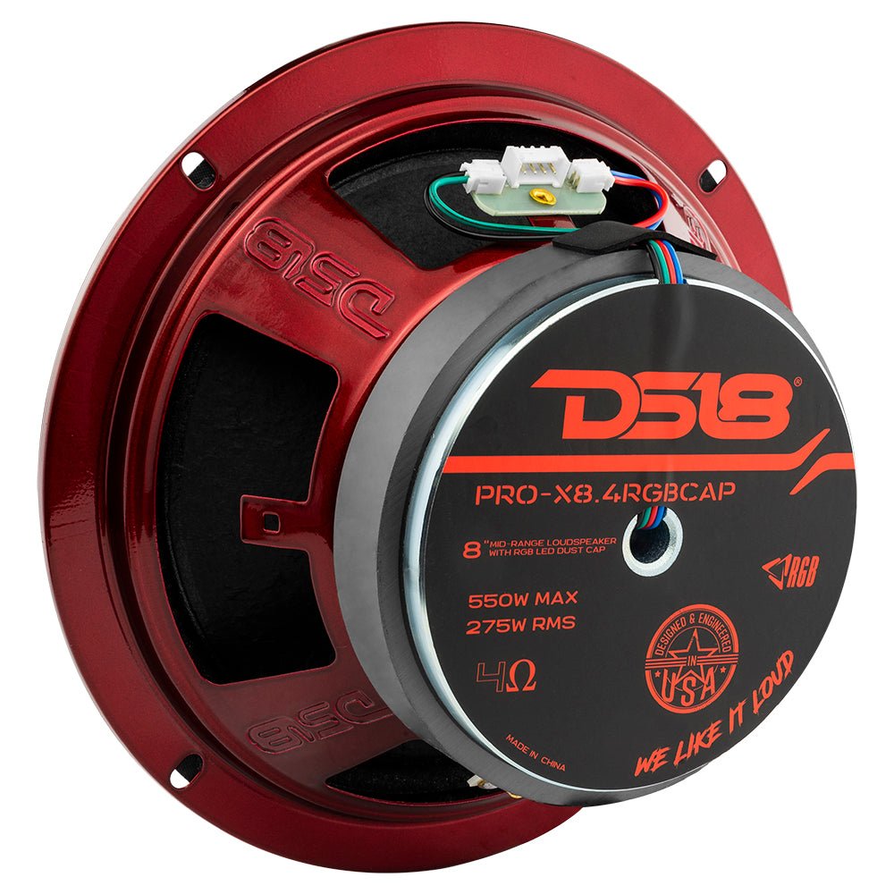 PRO-X 8" Mid-Range Loudspeaker with RGB Light Dust Cap 275 Watts Rms 4-Ohm DS18