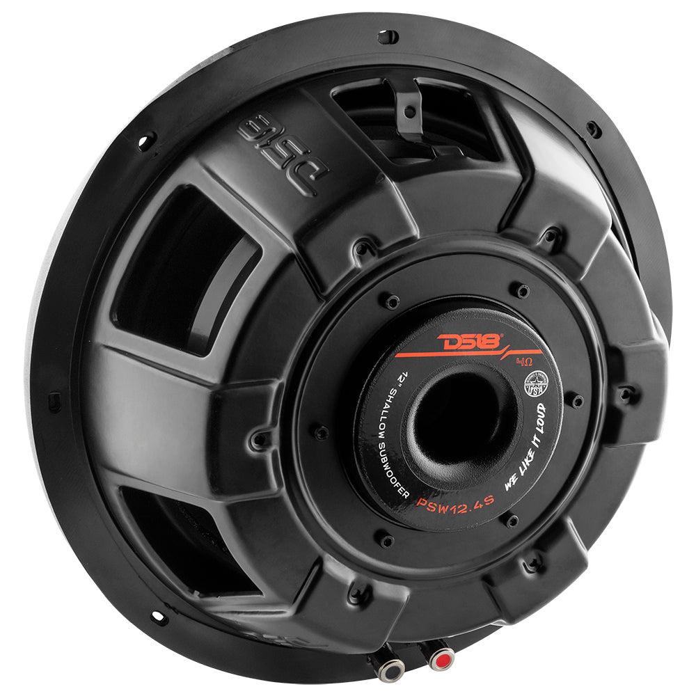 PS Shallow-Mount Water Resistant 12" Subwoofer | 600W RMS Single Voice Coil 4-Ohm DS18