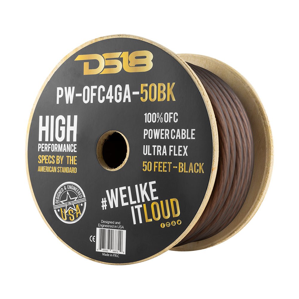 4-GA 100% OFC Ground, Power Cable, 50 Feet DS18