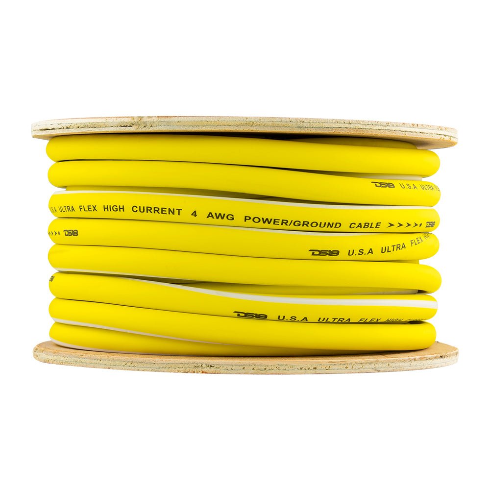 4-GA 100% OFC Ground, Power Cable, 50 Feet -Yellow DS18