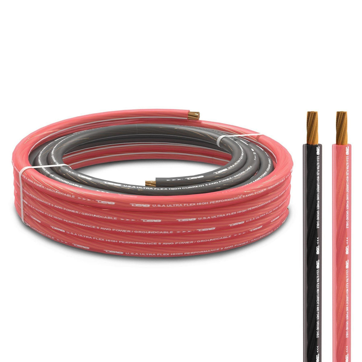 0-GA Ultra Flex CCA Ground Power Cable 5 Ft Black and 20 Ft Red Kit DS18