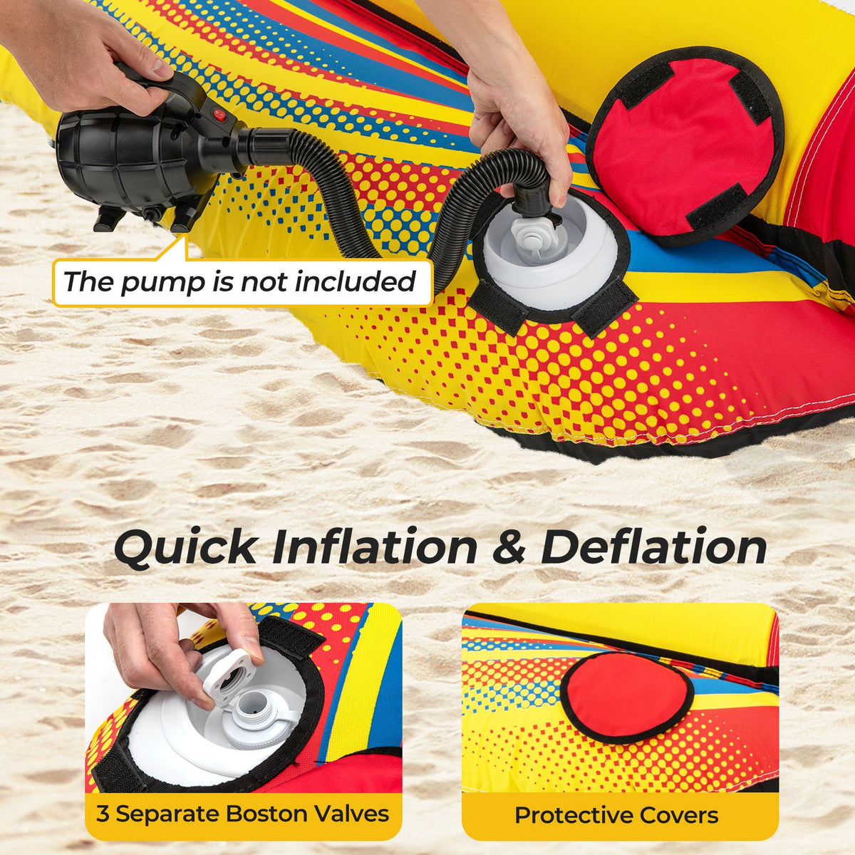 1 or 2 Person Inflatable Towable Tube Banana Boat for Boating
