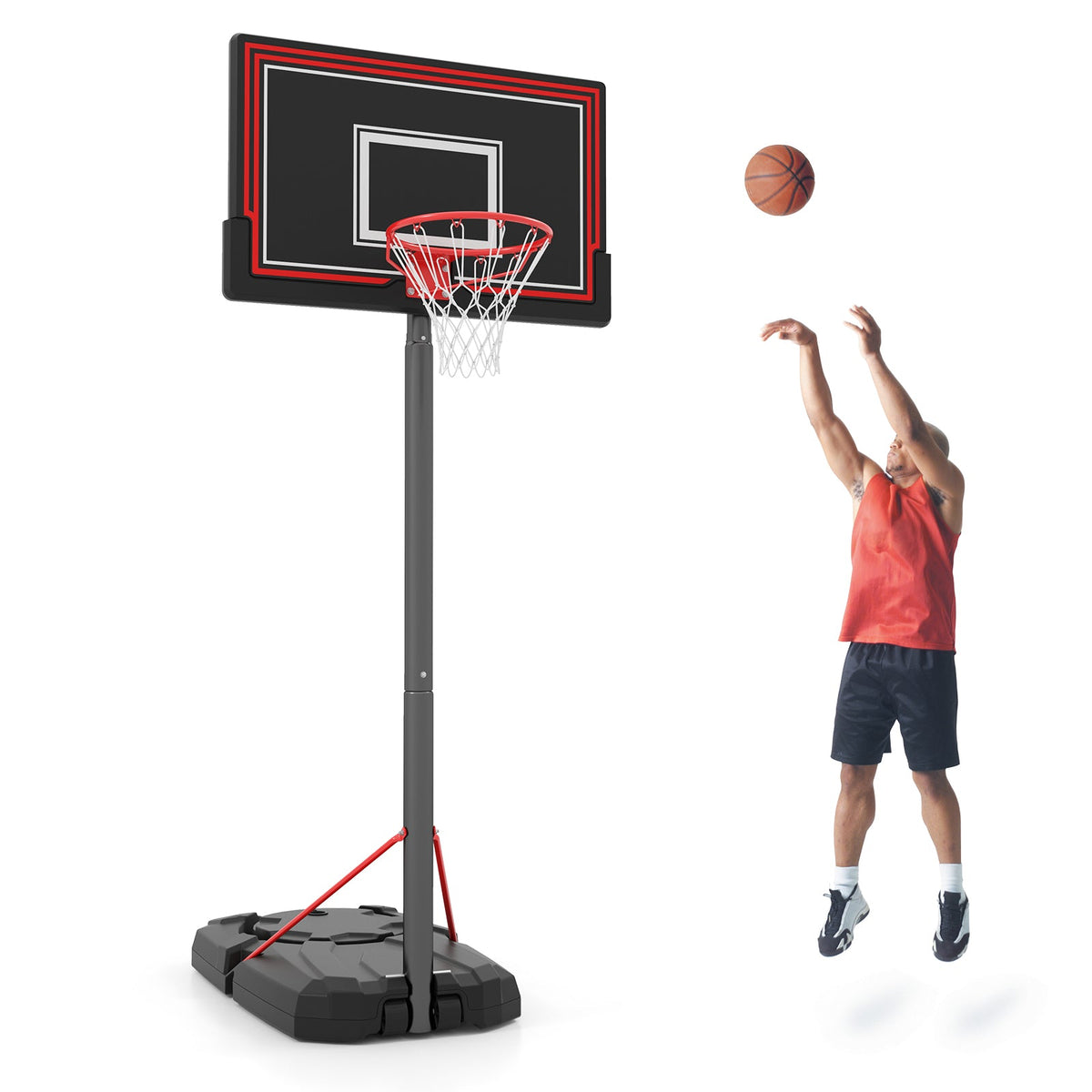 Portable Basketball Hoop with 7.5-10 FT Height Adjustable