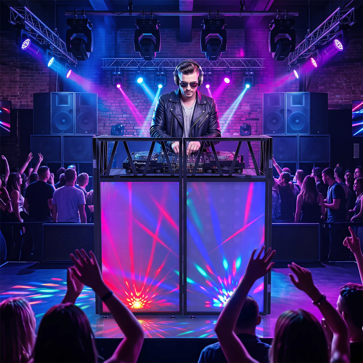Portable DJ Booth with Black Scrims and Carrying Bag DirectDeals