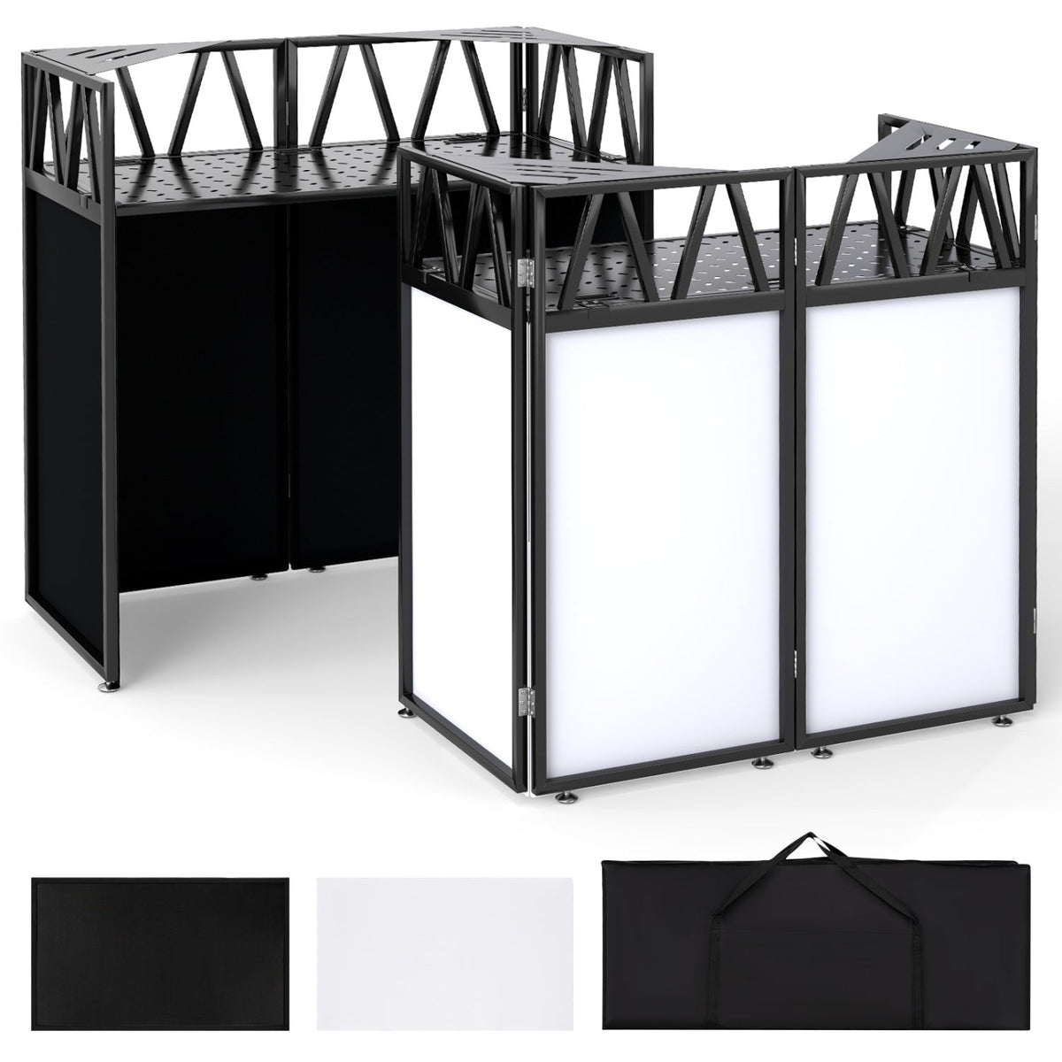 Portable DJ Booth with Black Scrims and Carrying Bag DirectDeals