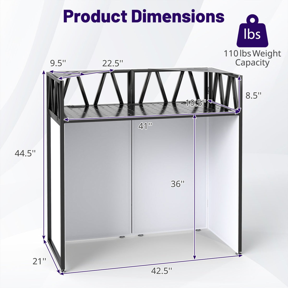 Portable DJ Booth with Black Scrims and Carrying Bag DirectDeals