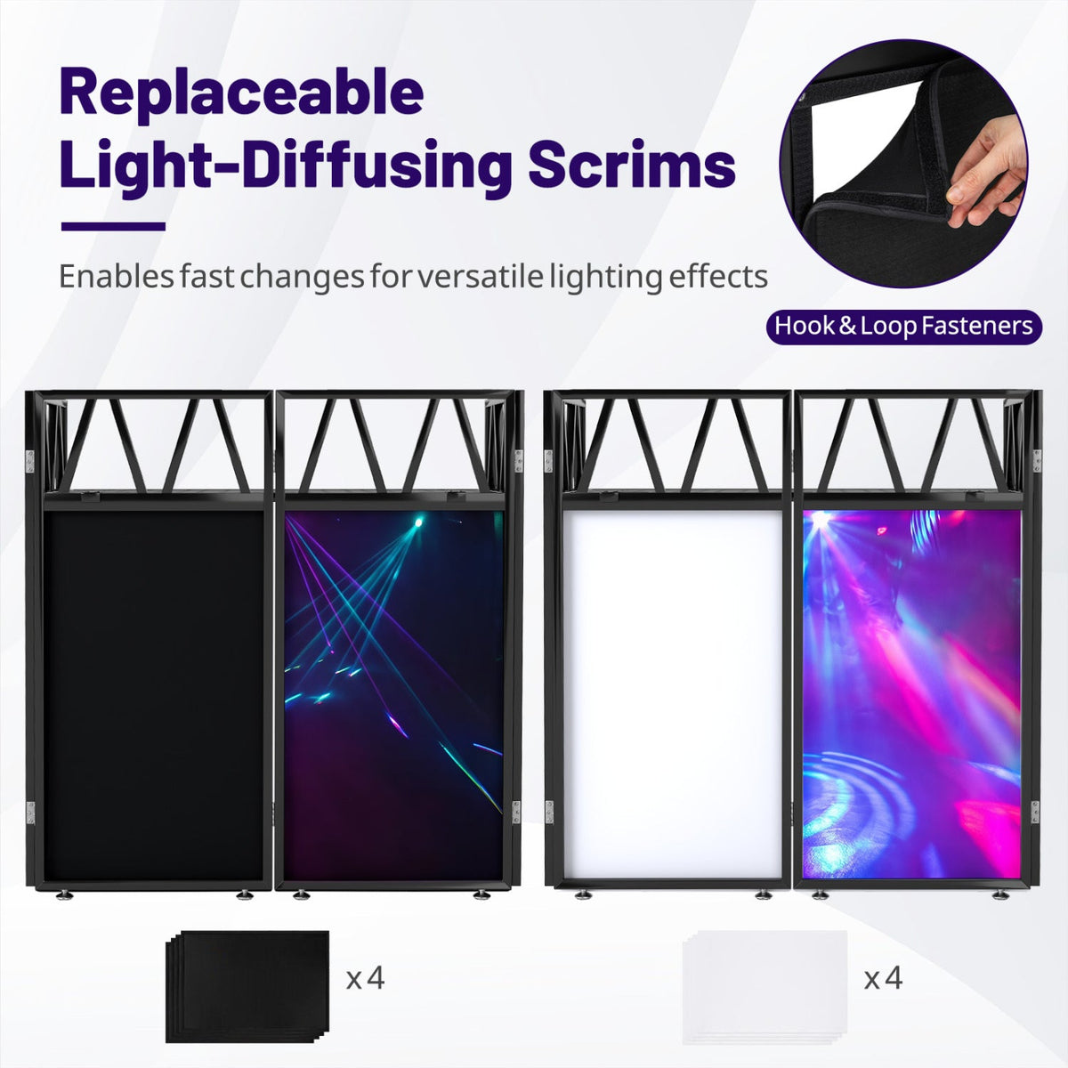 Portable DJ Booth with Black Scrims and Carrying Bag DirectDeals