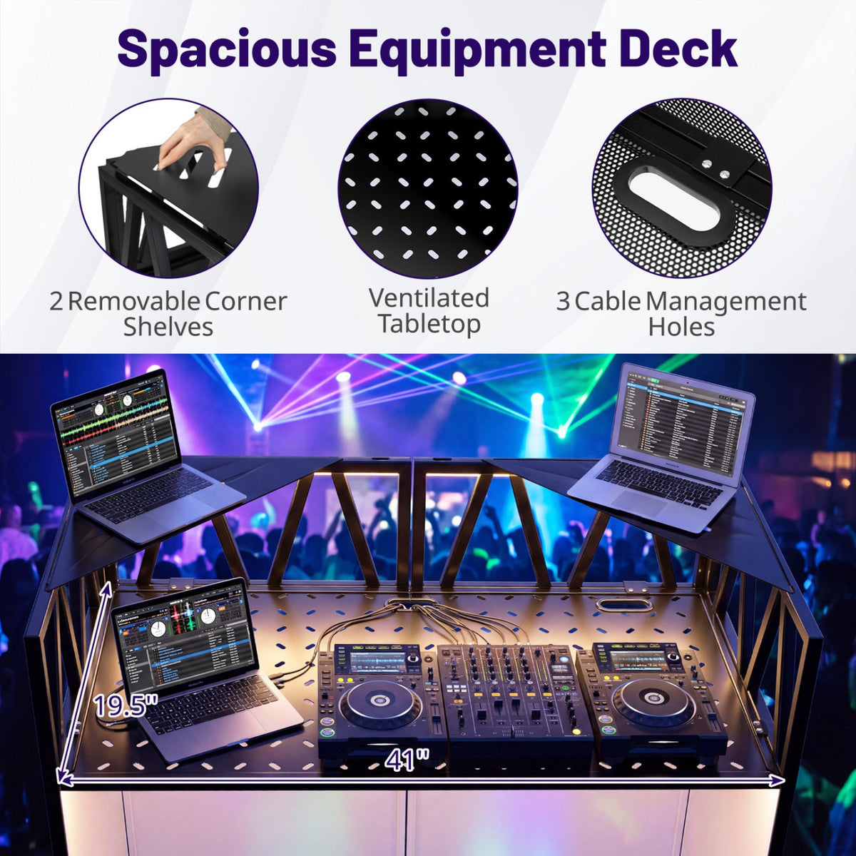 Portable DJ Booth with Black Scrims and Carrying Bag DirectDeals