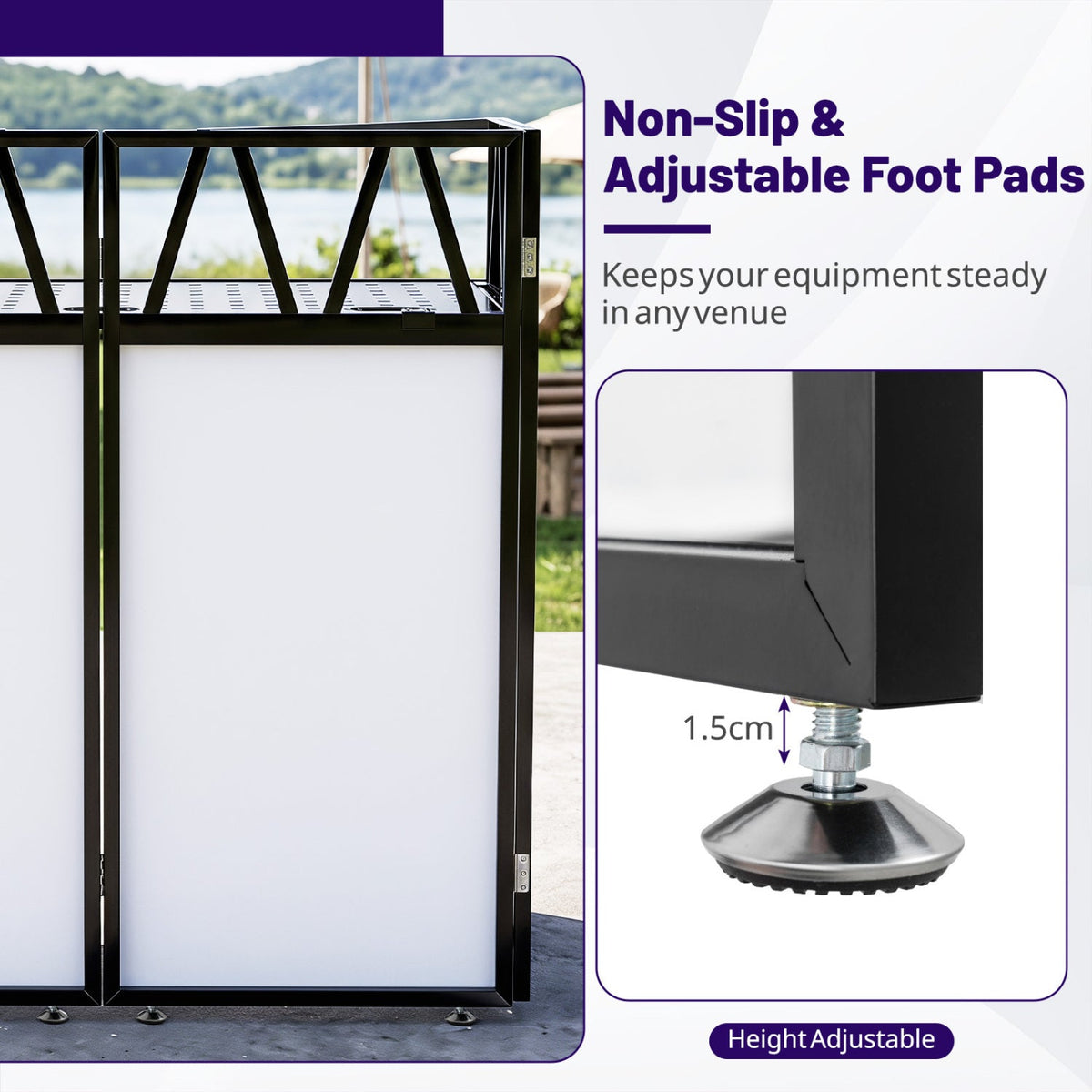 Portable DJ Booth with Black Scrims and Carrying Bag DirectDeals