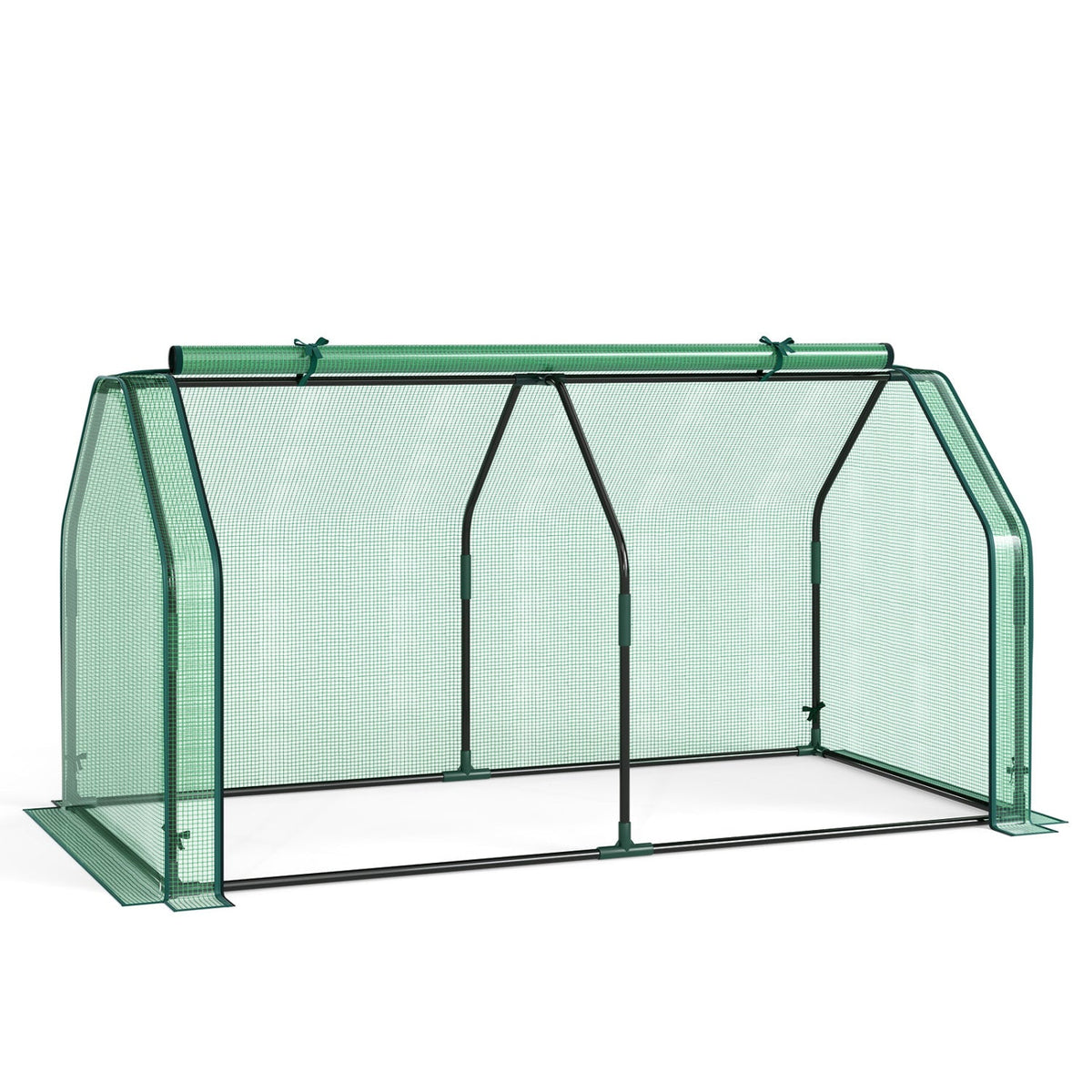 Portable Mini Greenhouse with PE Cover and Roll-Up Door DirectDeals